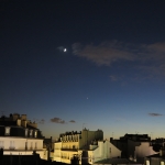 Vénus et la Lune le 6 décembre 2013 vues depuis Vincennes à 17h45