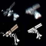 Armé d’un télescope de 150 mm de diamètre et d’une caméra numérique bon marché, Tom Gwylin, de Bellevue, Washington, a capturé ces images de la navette Atlantis arrimée à l’ISS le 13 octobre 2002