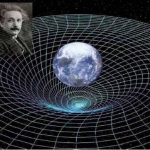 Vue d’artiste du concept de distorsions dans l’espace-temps introduites par la rotation terrestre.