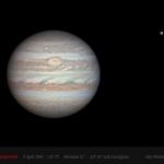 Jupiter et, en haut à droite, Ganymède photographiés par l'astronome amateur Alan Friedman de Buffalo, NY, au foyer d'un télescope de 254 mm de diamètre.