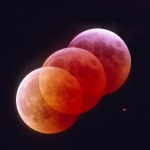 Eclipse de Lune du 3 mars 2007 vue depuis le lac de Garde en Italie