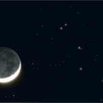 La Lune proche des Pléiades en avril 2005
