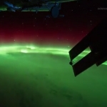 Une aurore boréale vue depuis l'ISS