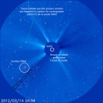 La comète Swan vue par Soho, et légendée par Guillaume Cannat, l'auteur du Guide du Ciel