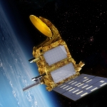 Vue d'artiste du satellite SARAL en orbite