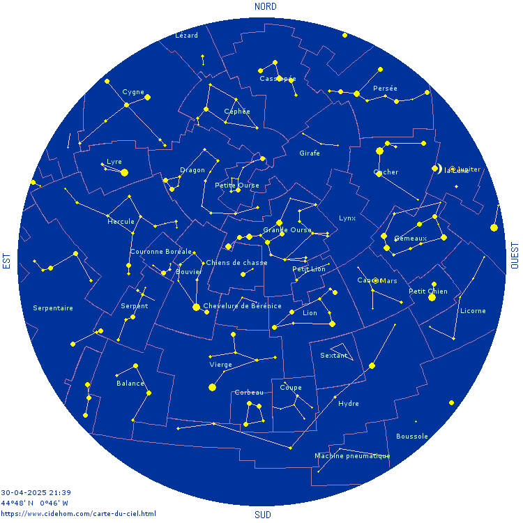 carte du ciel interactive