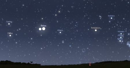 Deux étoiles très brillantes dans le ciel du petit matin