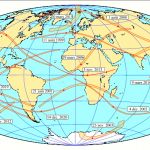 Carte des éclipses totales de Soleil entre 1998 et 2020.