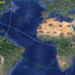 Carte générale de l'éclipse hybride du 3 novembre 2013