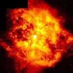 L’étoile Wolf-Rayet 124 vue par le télescope spatial. 