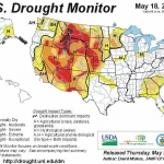 La majeure partie de l’ouest des Etats-Unis souffre de la sécheresse à divers degrés. Les couleurs les plus sombres correspondent aux zones les plus sèches.