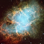 La nébuleuse du Crabe, restes d'une étoile morte déchiquetée par son explosion en supernova