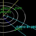 La comète ISON passera relativement près de Mars le 1er octobre 2013. Cliquez sur le lien du crédit pour accéder à une simulation de sa trajectoire.