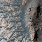 Fond d'un cratère dans l'hémisphère sud de Mars