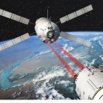 Vue d'artiste de l'approche finale de l'ATV sur la Station spatiale internationale