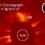 Image de l'éruption solaire du 21 juin 2011. Cliquez sur le crédit de l'image pour accéder à une version animée