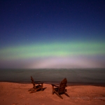 Aurores vues la nuit dernière dans le Michigan, sur les bords du Lac Supérieur