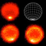 Les  images infrarouge ont été prises avec la caméra VISIR du VLT de l'ESO. Ces cartes de la température montrent un pôle sud plus chaud. En haut à gauche, la carte représente les températures dans la troposphère. Les deux autres images montrent des températures dans la stratosphère, à plus haute altitude. L'image en haut à droite permet de situer l'emplacement du pôle sud.