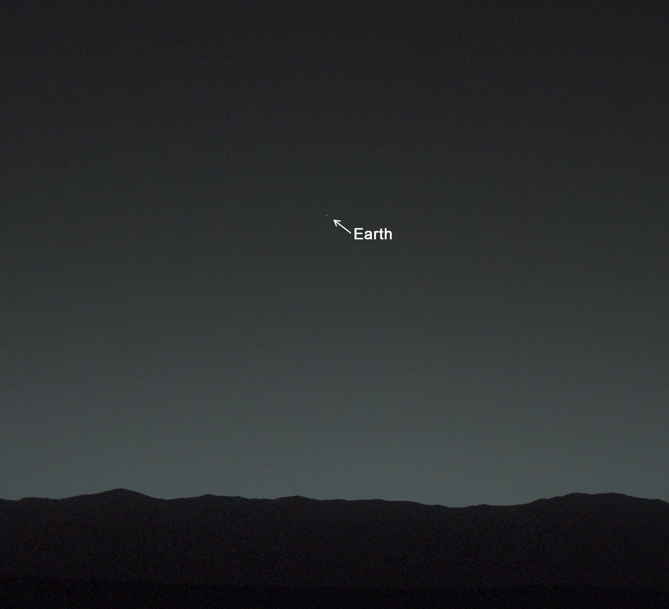La Terre vue dans le ciel de Mars par le robot Curiosity