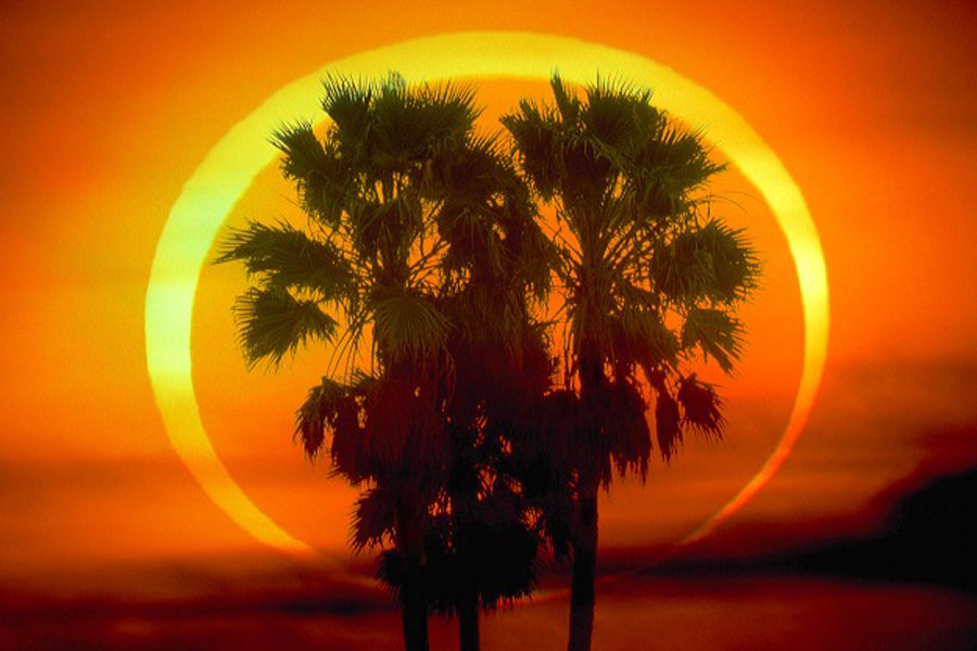 Anneau de feu, ou plus scientifiquement éclipse annulaire de Soleil, du 26 janvier 2009