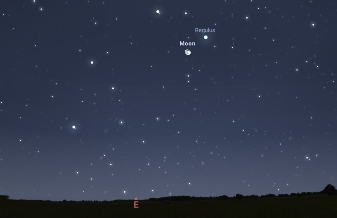 La Lune toute proche de Regulus dans la nuit du 16 au 17 janvier 2025