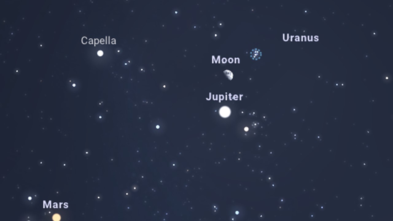 Aspect du ciel le 6 février 2025 en début de nuit au dessus de l\'horizon sud-est