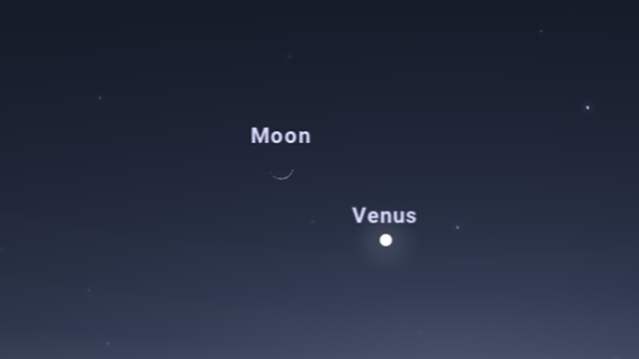 Vénus en bas et à droite de la Lune le dimanche 2 mars 2025