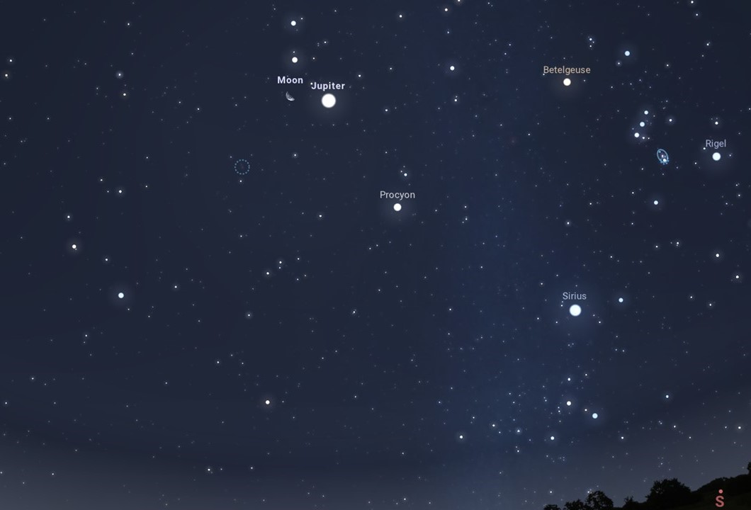 Rencontre au sommet entre Jupiter et le dernier quartier de Lune cette nuit