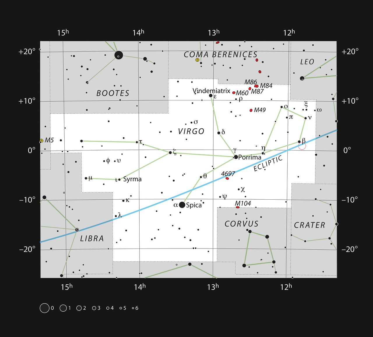 Position de Ross 128 (cercle rouge) dans la constellation de la Vierge. Position de Ross 128 (cercle rouge) dans la constellation de la Vierge.