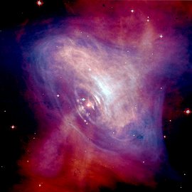 Une image composite (Hubble + Chandra) du centre de la nébuleuse du crabe