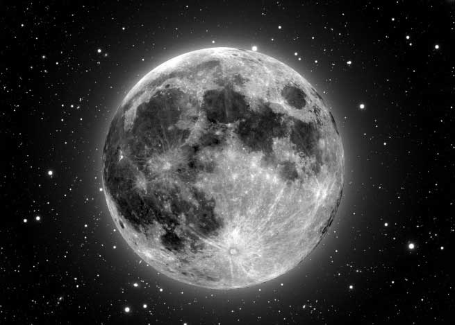 Ce montage d’images vous montre quelque chose que vous ne verrez pas souvent : une éclatante pleine Lune environnée d’étoiles. En réalité, le clair de Lune ne laisse voir que les plus brillantes étoiles, et il en va de même pour les météores.