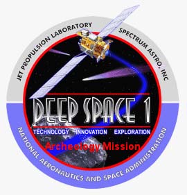 L’écusson imaginaire de l\'hypothétique mission archéologique qui sera peut-être un jour consacrée à Deep Space 1.