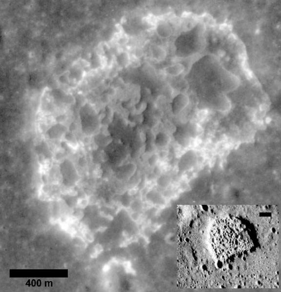 Le cratère Ina sur la Lune