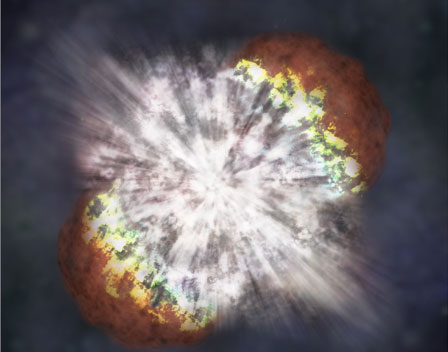 Vue d\'artiste de la supernova SN 2006gy