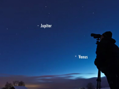 Jupiter et Vénus au crépuscule