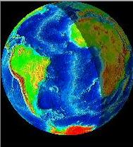 Simulation de l\'image de la Terre vue par la Lune au moment des observations du 20 décembre 2001 au soir