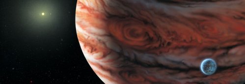 Le système de 55 Cancri vu depuis les parages de sa nouvelle planète, placée sur une orbite Jupiterienne. 