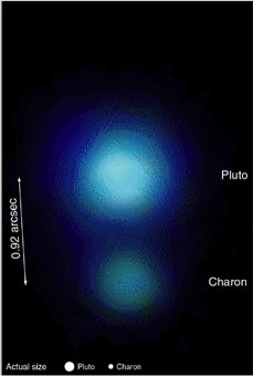 Pluton et son satellite Charon vus par le télescope Japonais Subaru