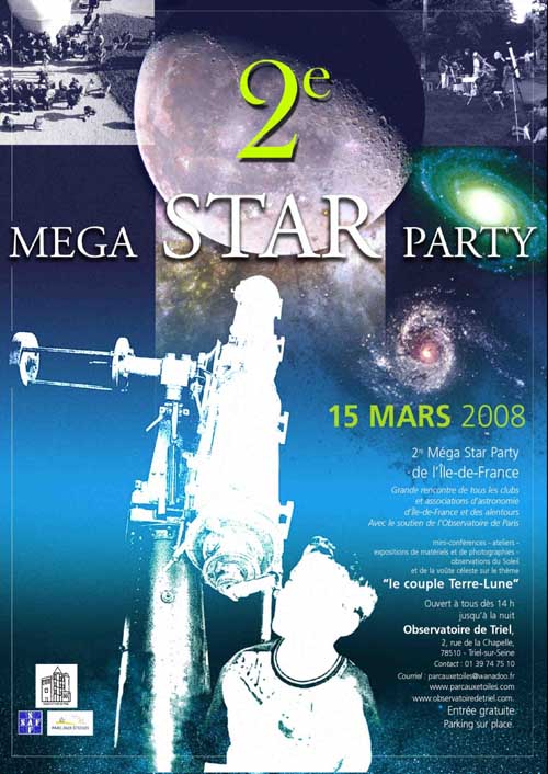 Affiche de la 2eme Mega Star Party d\'île de France