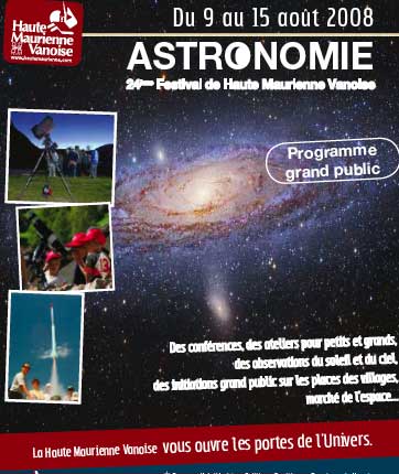 Affiche de l\'édition 2008 du Festival d\'Astronomie de Haute Maurienne Vanoise