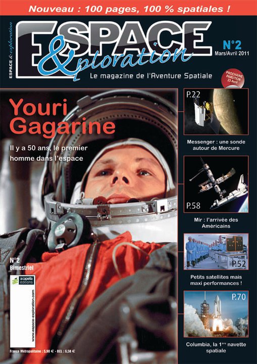 La couverture du 2e numéro d\'Espace et Exploration, en vente chez tous les marchands de journaux en France et en Belgique