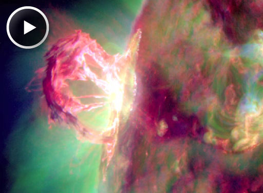 Image extraite de l\'animation réalisée par le satellite SDO